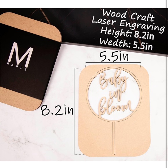 Set of 7 Wooden Baby in Bloom Cake Topper or Vase Decoration - Picture 5 of 8